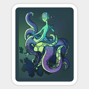 Octopus Girl Sticker